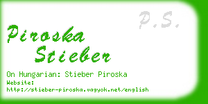 piroska stieber business card